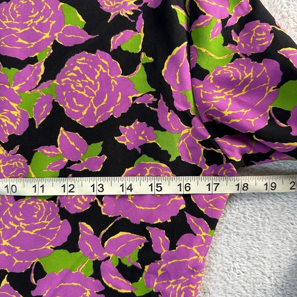 Zara Size M Pink Floral Ruched Bodycon Long Sleeve Mini Dress - Picture 12 of 14